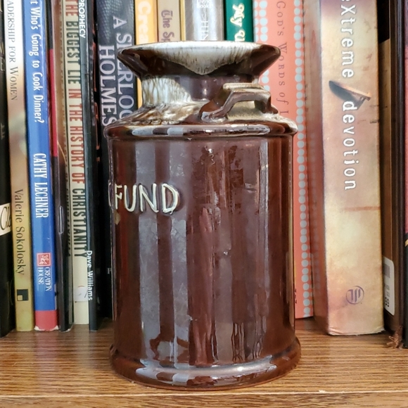 Vintage Money Coin Bank Ceramic Pottery BOHO Savings Decor Primitive Farmhouse - Picture 5 of 16